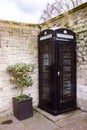 Black British phonebox London in UK, England