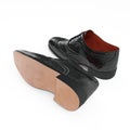 Black Brogues over white. 3D illustration