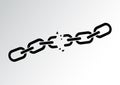 Black broken chain. Vector illustration Royalty Free Stock Photo