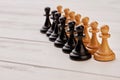 Black and brown chess set. Royalty Free Stock Photo