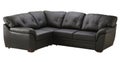 Black brown leather sofa bed isolated on white Royalty Free Stock Photo