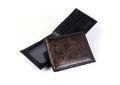 Black and Brown leather wallet isolated