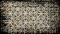 Black and Brown Vintage Grunge Floral Ornament Pattern Wallpaper Design Royalty Free Stock Photo