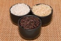 Black, brown and white rice Royalty Free Stock Photo