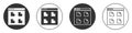 Black Browser files icon isolated on white background. Circle button. Vector