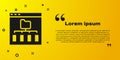 Black Browser files icon isolated on yellow background. Vector