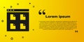 Black Browser files icon isolated on yellow background. Vector