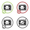 Black Browser incognito window icon isolated on white background. Circle button. Vector
