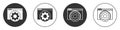 Black Browser setting icon isolated on white background. Adjusting, service, maintenance, repair, fixing. Circle button Royalty Free Stock Photo