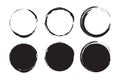 Black brush circles. Design element. Brush texture. Vector illustration. stock image. Royalty Free Stock Photo