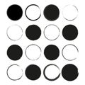 black brush circles. Watercolor brush texture. Vector illustration. Stock image. Royalty Free Stock Photo