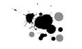 black brush splatter painting water color in grunge style graphic element on white background Royalty Free Stock Photo