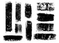 Black brush strokes set isolated on white Royalty Free Stock Photo
