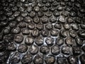 Black bubble wrap sheet pattern Royalty Free Stock Photo