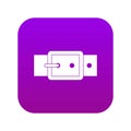 Black buckle belt icon digital purple