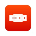 Black buckle belt icon digital red