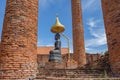 The Black buddha head or Rahu in a temple in Phra Nakhon Si Ayutthaya province near Bangkok, Thailand. Ancient temple. Famous Royalty Free Stock Photo