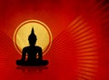 Black buddha silhouette - meditation concept