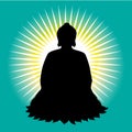 Black buddha silhouette vector illustration