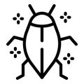 Black bug icon illustrating software debugging process Royalty Free Stock Photo