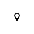 Black bulb flat icon. Isolated on white. Inspiration line icon. New business idea
