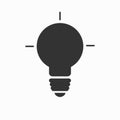 Black bulb icon isolated on white background Royalty Free Stock Photo