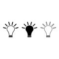 Black bulb idea. Art graphic illustration. Lamp light symbol energy. Energy efficient. Vector illustration. Stock image. Royalty Free Stock Photo