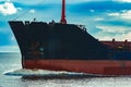 Black cargo ship