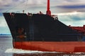 Black cargo ship