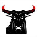 Black Bull with the Bloody Horns Royalty Free Stock Photo
