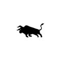 black bull logo vector icon illustration . Colorful bull animal logo design . Royalty Free Stock Photo