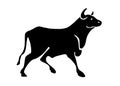 Black Bull silhouette Royalty Free Stock Photo