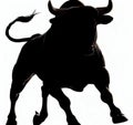 black Bull silhouette Royalty Free Stock Photo