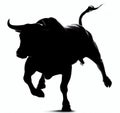 Black bull with white background Royalty Free Stock Photo