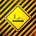 Black Bumper car icon isolated on yellow background. Amusement park. Childrens entertainment playground, recreation park