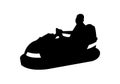 Black bumper car silhouette with a driver