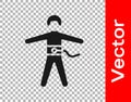 Black Bungee jumping icon isolated on transparent background. Vector Royalty Free Stock Photo