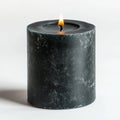 Black burning candle. Royalty Free Stock Photo