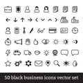 Black business icons vector set