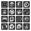 Black Business and Office Internet Icons Royalty Free Stock Photo