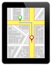 Black Business Tablet With Navigation Route