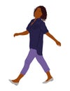 Black Business woman walking side view vector. Royalty Free Stock Photo