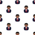 Black Businessman Icon Seamless Pattern