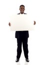 Black Businessman with Sign Royalty Free Stock Photo