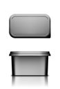 Black butter, cheese or margarine container with lid mockup - front and top view