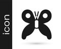 Black Butterfly icon isolated on white background. Vector Royalty Free Stock Photo