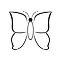 Black butterfly on a white background Royalty Free Stock Photo