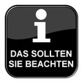 Black Button: What you should know in german language Royalty Free Stock Photo
