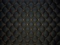 Black Buttoned luxury leather pattern with gemstones Royalty Free Stock Photo