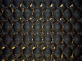 Black Buttoned luxury leather pattern with gemstones and gold Royalty Free Stock Photo